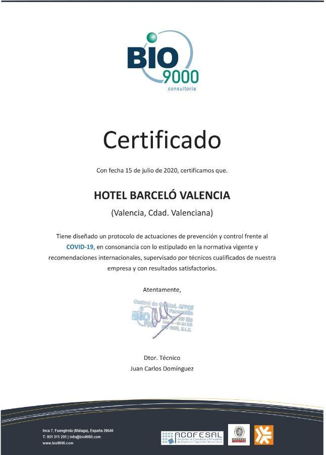 Hotel Barcelo Valencia Exterior foto